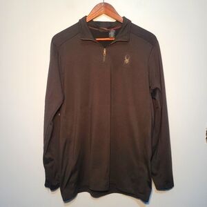 Spyder Active‎ Sport Mens Black 1/4 Zip Pullover Long Sleeve Size Medium